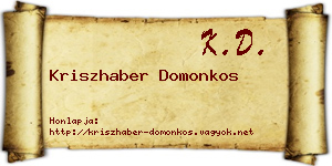 Kriszhaber Domonkos névjegykártya